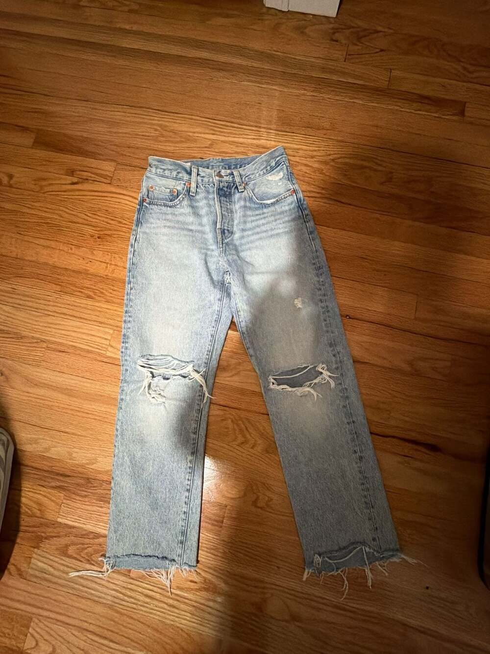 Levi's 501 Premium Light Wash Denim Jeans Size 24